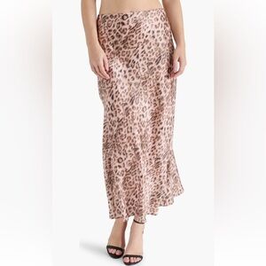 Steve Madden Satin Slip Skirt in Wild Leopard Size X-Small NWT